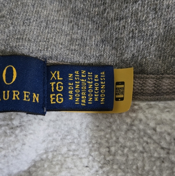 Polo Ralph Lauren Heather Gray Zip Up Sweatshirt Hoodie Size XL - Picture 10 of 11